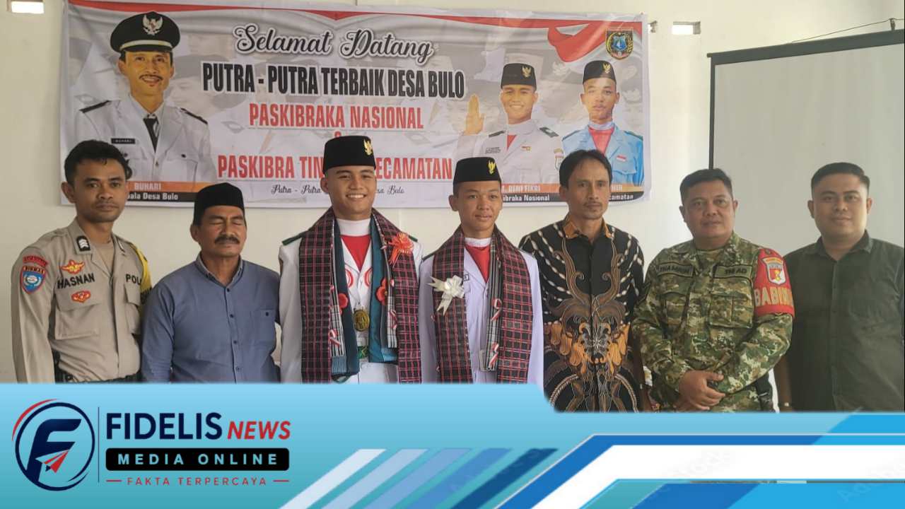 Harumkan Polman Ditingkat Nasional, Bhabinkamtibmas Hadir Penjemputan Paskibraka Nasional di Desa Bulo Polman